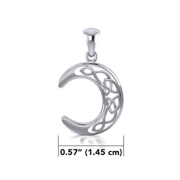 Celtic Crescent Moon Silver Pendant TP2963 - Jewelry